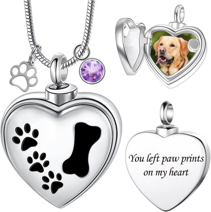 Farfume Personalized Pet Urn Necklace for Dog Cat Ashes Cremation Pet Memorial Customized Photo Text Engraving Pendant Keepsake Funeral Jewelry - Image 12