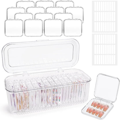 Conbola press on nail organizer 14 piece set with large storage box