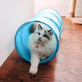 iCAGY interactive cat tunnel front view in sky blue color