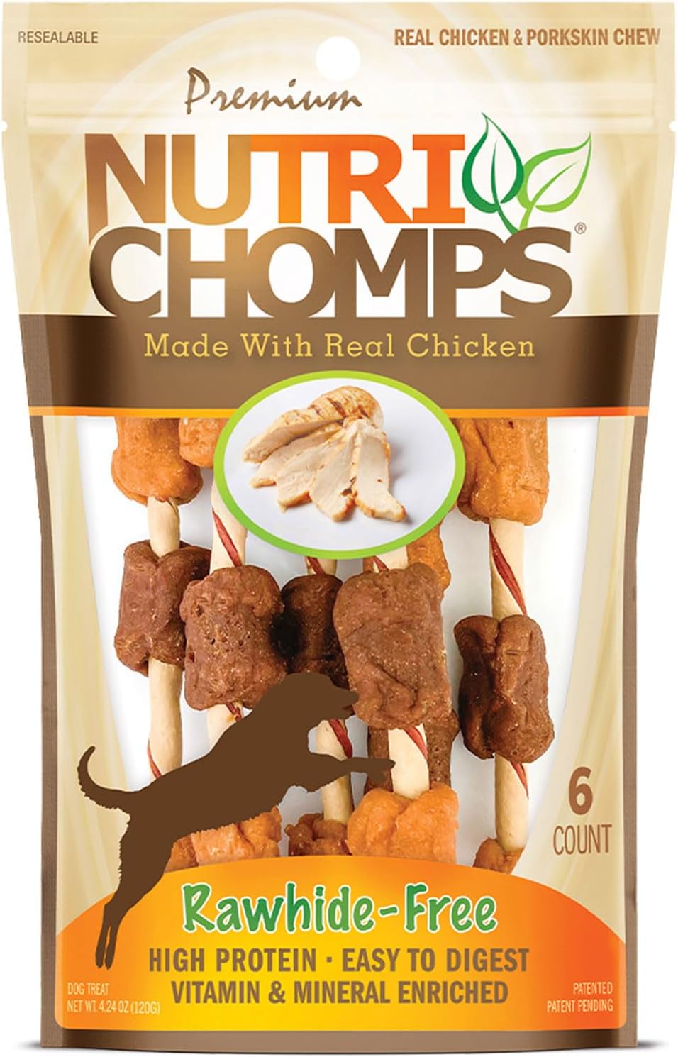 NutriChomps Dog Chews, 6-inch Twists, Easy to Digest, Long Lasting, Rawhide-Free Dog Treats, 15 Count, Real Chicken flavor - Image 11