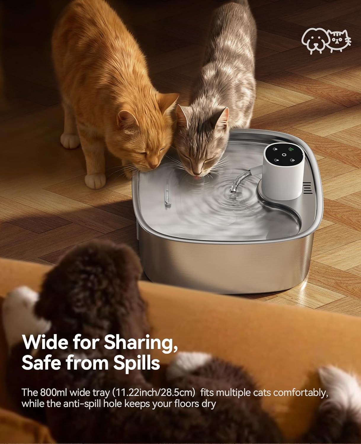 Stainless steel drinking tray of Feelneedy fountain for cats and dogs