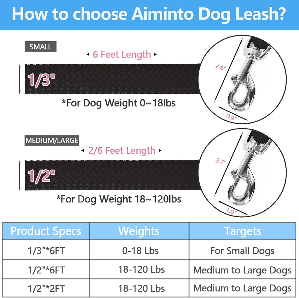 Aiminto premium training lead highlighting the advanced easy-snap metal clasp hardware.