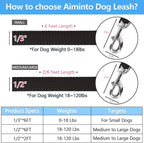 Aiminto premium training lead highlighting the advanced easy-snap metal clasp hardware.