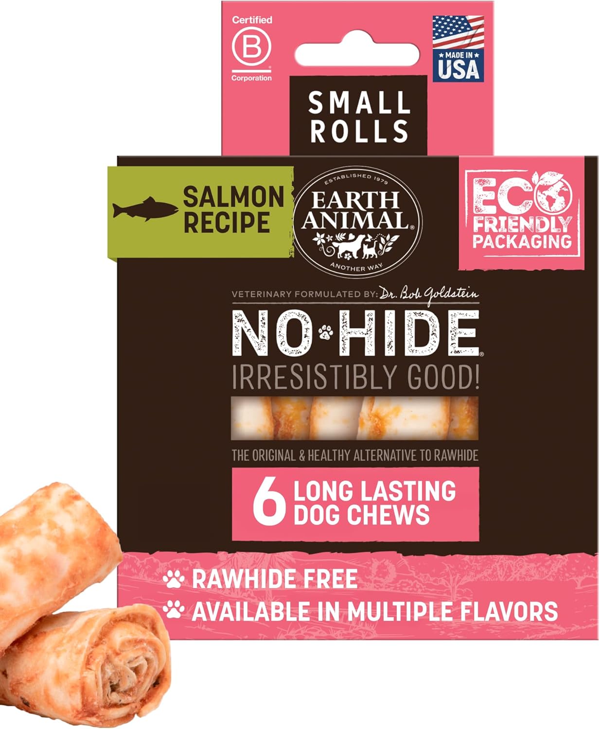 Natural ingredients pet chews by Earth Animal for small breeds.
