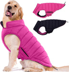 Lelepet Reversible Dog Coat Waterproof Dog Jacket Windproof Puffer Vest for Winter Warm Lightweight Coats for Large Dogs Adjustbale Hook & Loop Pet Apparel with Leash Hole, Pitbull, Wine Red, XL - Image 10