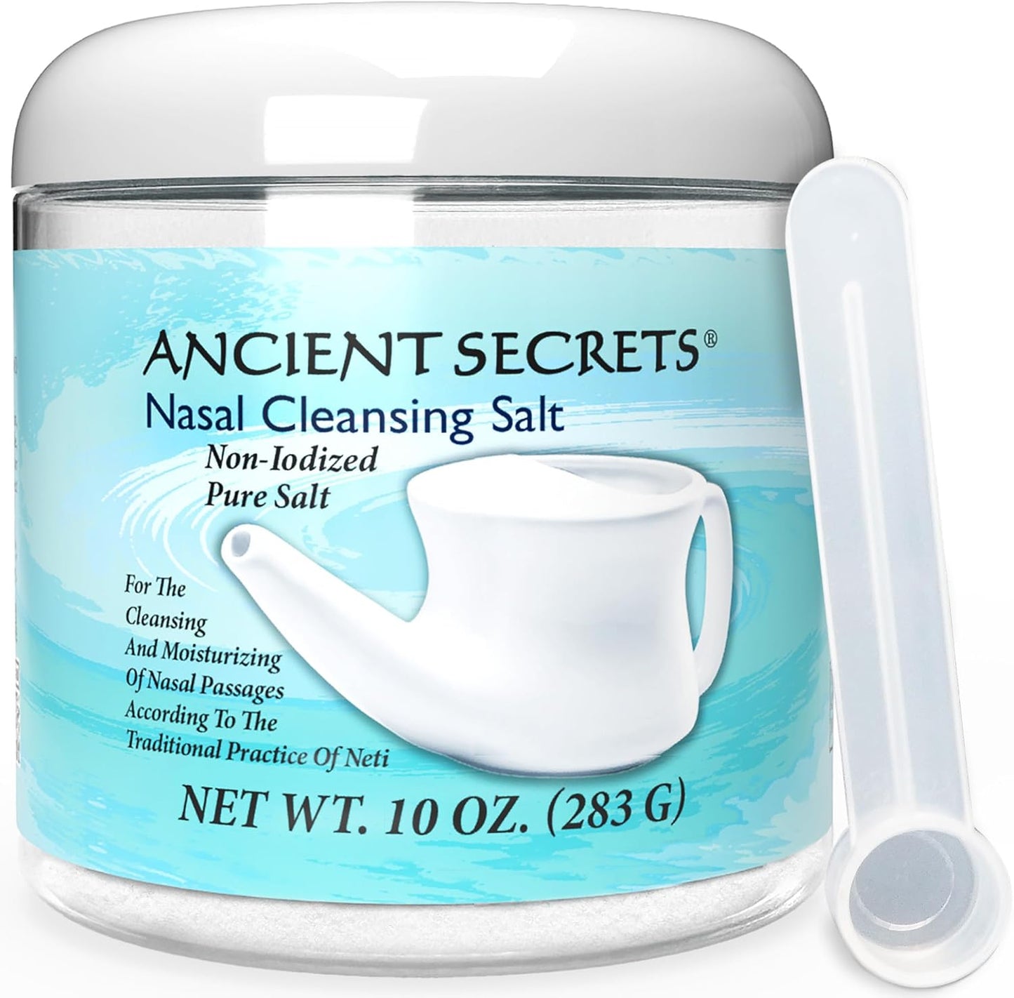 Ancient Secrets Nasal Cleansing Salt front view jar for sinus relief