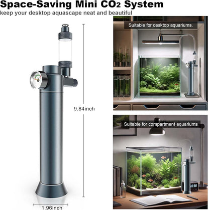 FZONE nano tank CO2 regulator with quick connect tubing mechanism