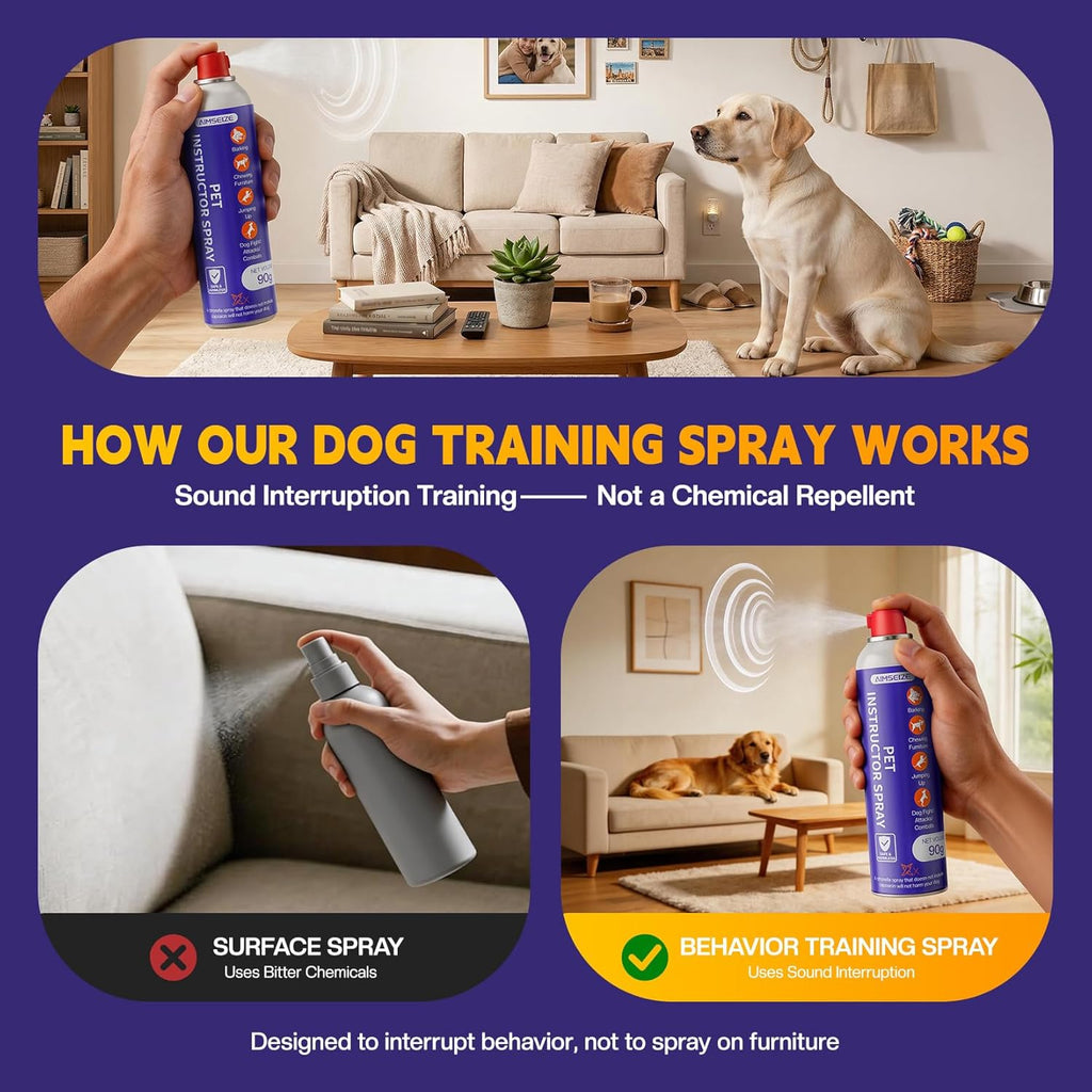 Aimseize dog deterrent spray bottle label detail