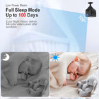 Wireless pet and baby monitor camera showcasing the compact 2800mAh rechargeable battery compartment