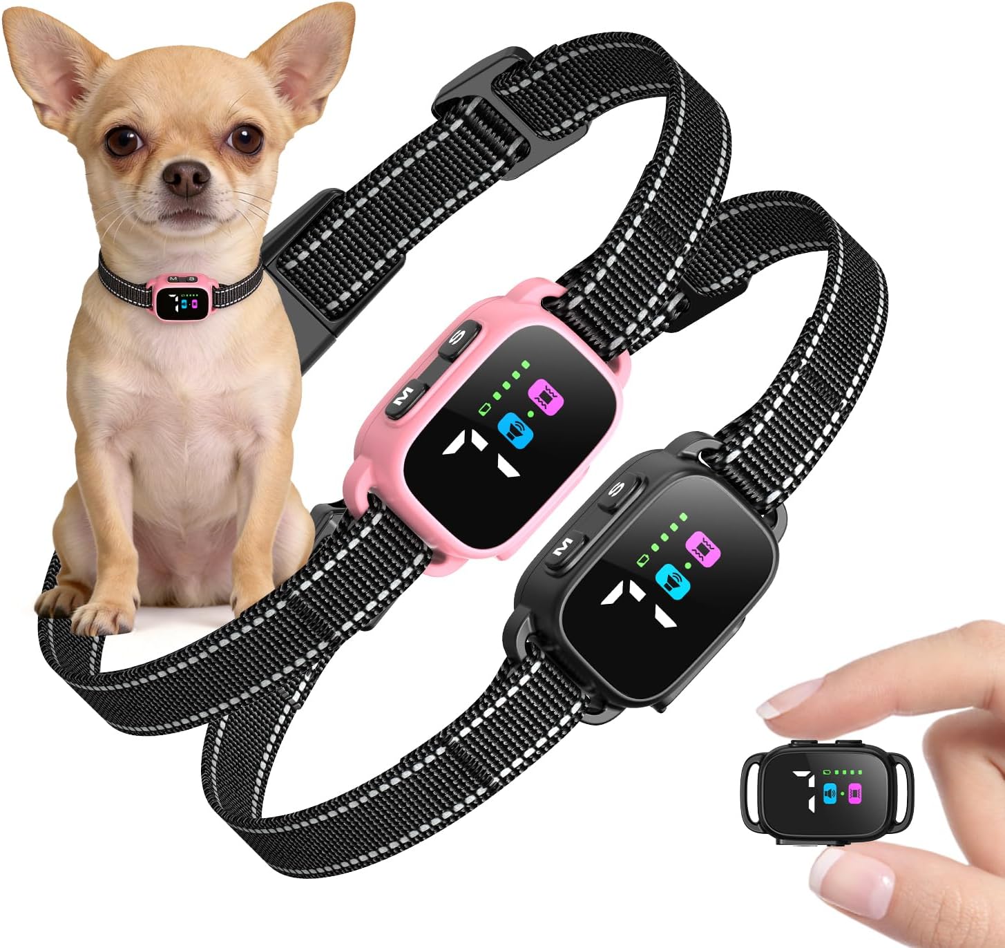 Anti Bark Collar for Small Dogs 2 Pack, No Shock Bark Collar with Beep & Vibration, 7 Sensitivity Levels, Smart Bark Detection, Rechargeable IP67 Waterproof Bark Collar for Small Dogs 5-30lbs - Image 9