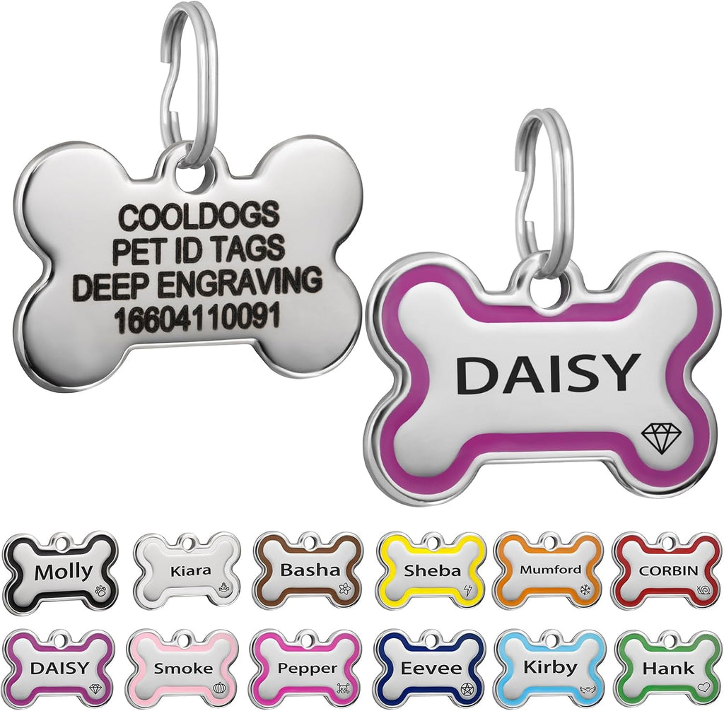 CoolDogs Stainless Steel Enamel Pet ID Tags for Dogs and Cats, Personalized Dog Tags,Cat Tags,Custom Engraved Dog Name Tag,Cat Name Tag with up to 5 Lines of Text on Both Sides (Blue, Large) - Image 9