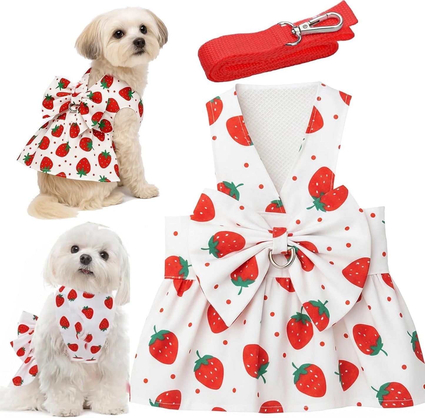 Cute pink floral dog summer clothes for small breeds