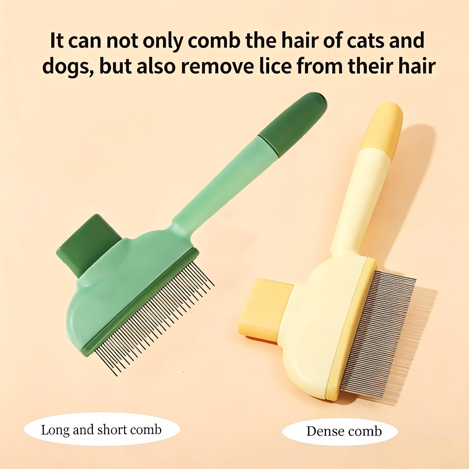 Stainless steel teeth detail on generic pet flea comb