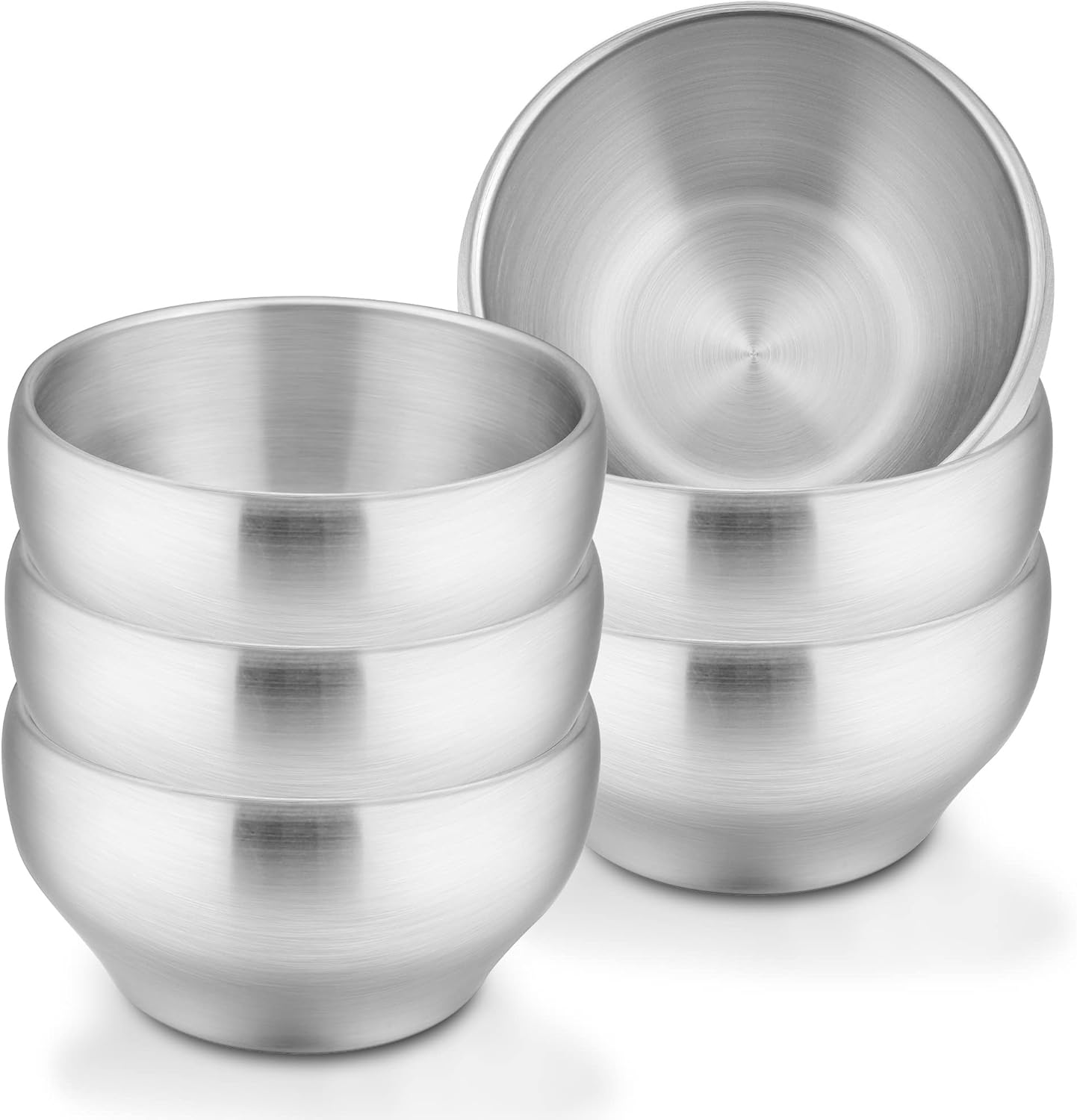Lianyu stainless steel kids bowls set of six front view