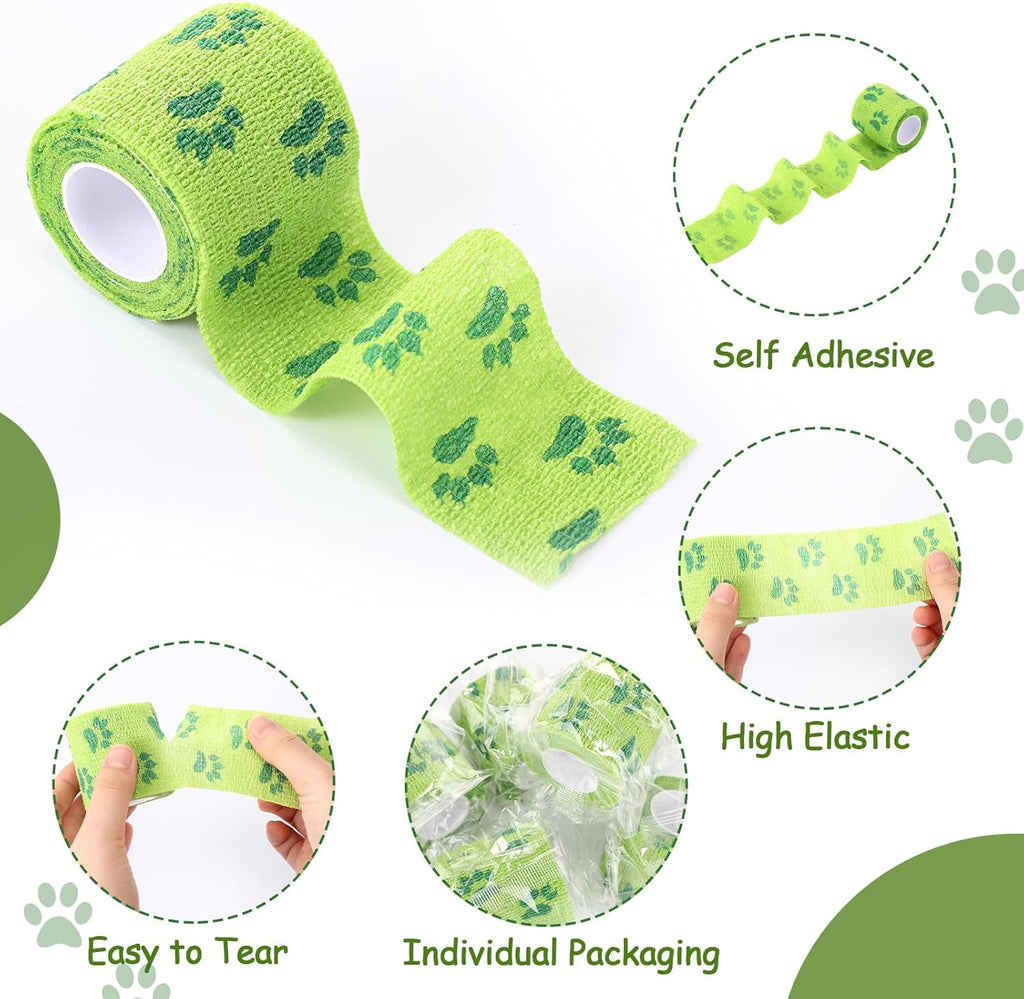 Threlaco vet wrap application on dog leg for injury care