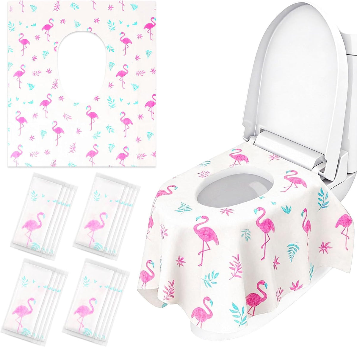 DEEKI disposable toilet seat covers for kids pack front view showing packaging details