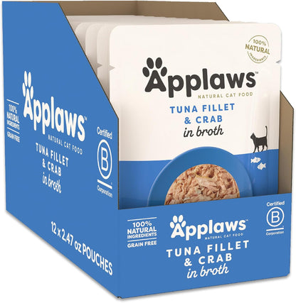 Applaws Natural Wet Cat Food in Broth, Limited and Natural Ingredients, High Protein with No Artificial Additives, Fish Variety Selection in Broth (12 x 2.47oz Pouches) - Image 9