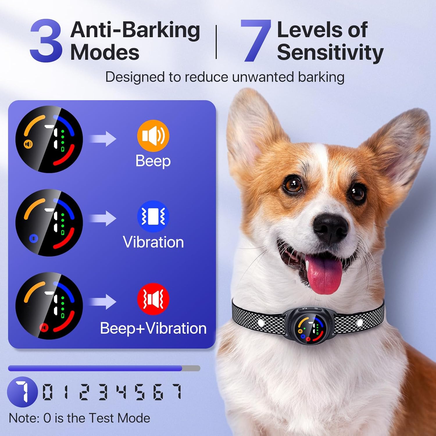 Ricivi dog training collar with beep and vibration modes