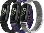 Nylon Bands Compatible for Fitbit Inspire 3/Inspire 2/Inspire/Inspire HR/Ace 3/Ace 2 Bands, Breathable Sport Replacement Straps Soft Adjustable Solo Loop Nylon Wristband for Women Men - Image 9
