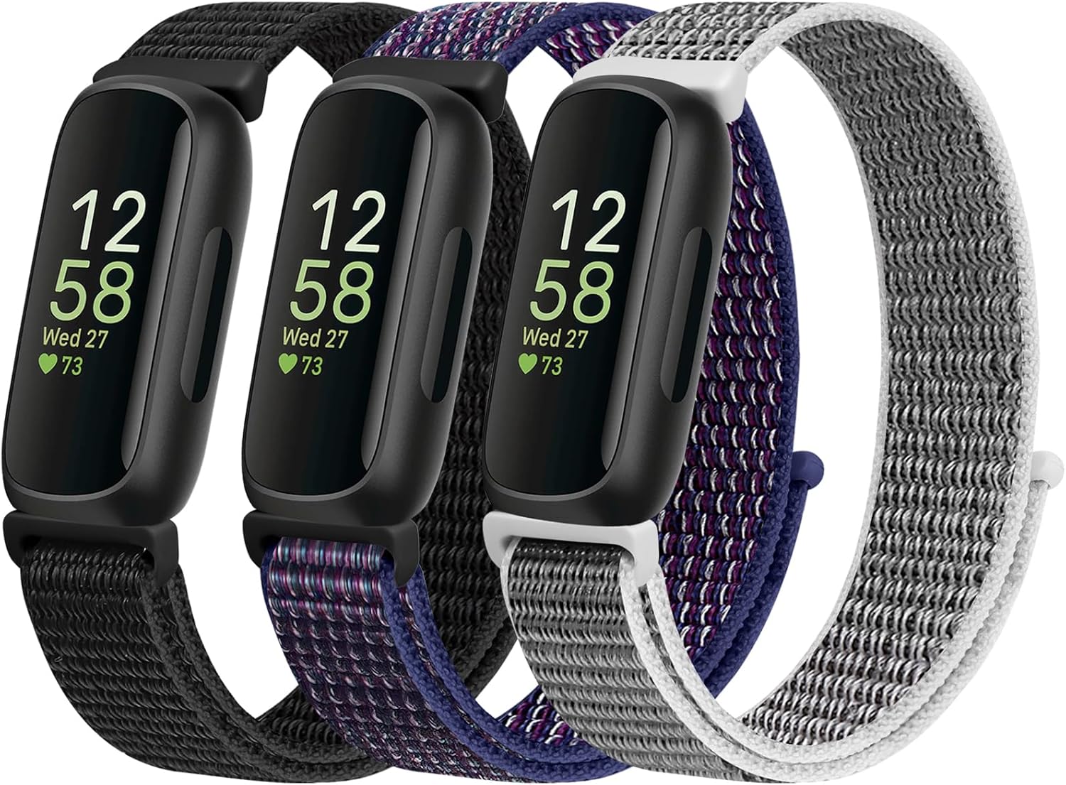 Nylon Bands Compatible for Fitbit Inspire 3/Inspire 2/Inspire/Inspire HR/Ace 3/Ace 2 Bands, Breathable Sport Replacement Straps Soft Adjustable Solo Loop Nylon Wristband for Women Men - Image 9