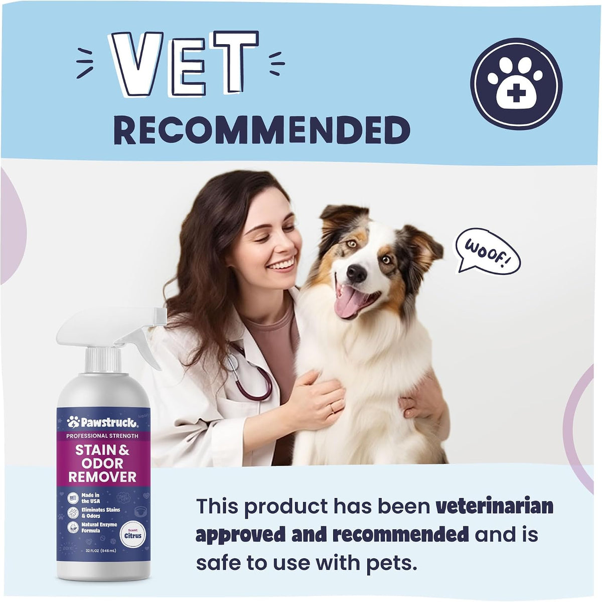 Pawstruck thirty two ounce cleaner bottle lifestyle presentation