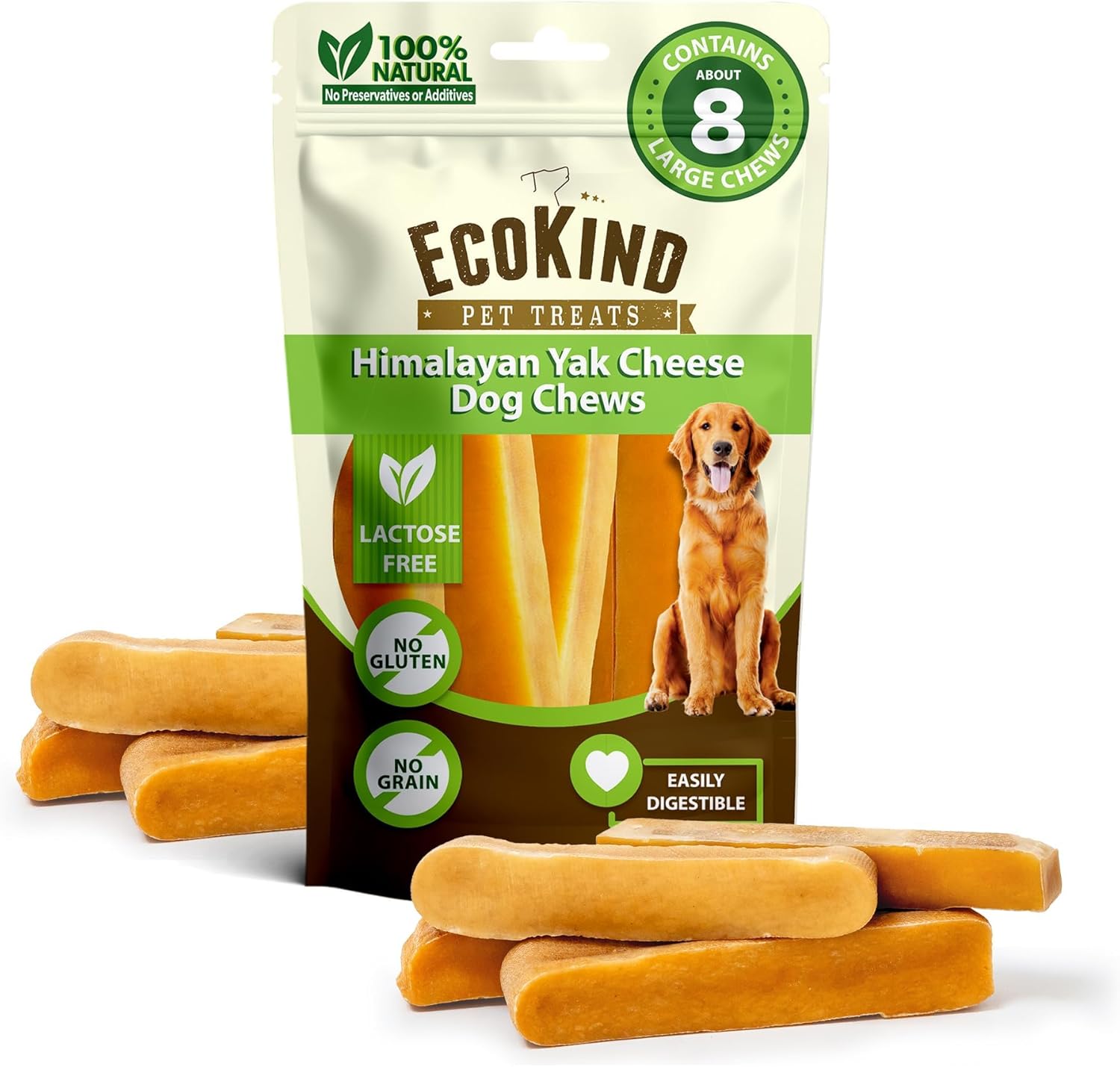 EcoKind Yak Cheese Himalayan Dog Chews, Yak Chews for Large Dogs, Long Lasting Bone for Aggressive Chewers, 3 Ingredient Natural High Protein Dog Treat, No Additives or Lactose, Large - 4 Chews (1 lb) - Image 15