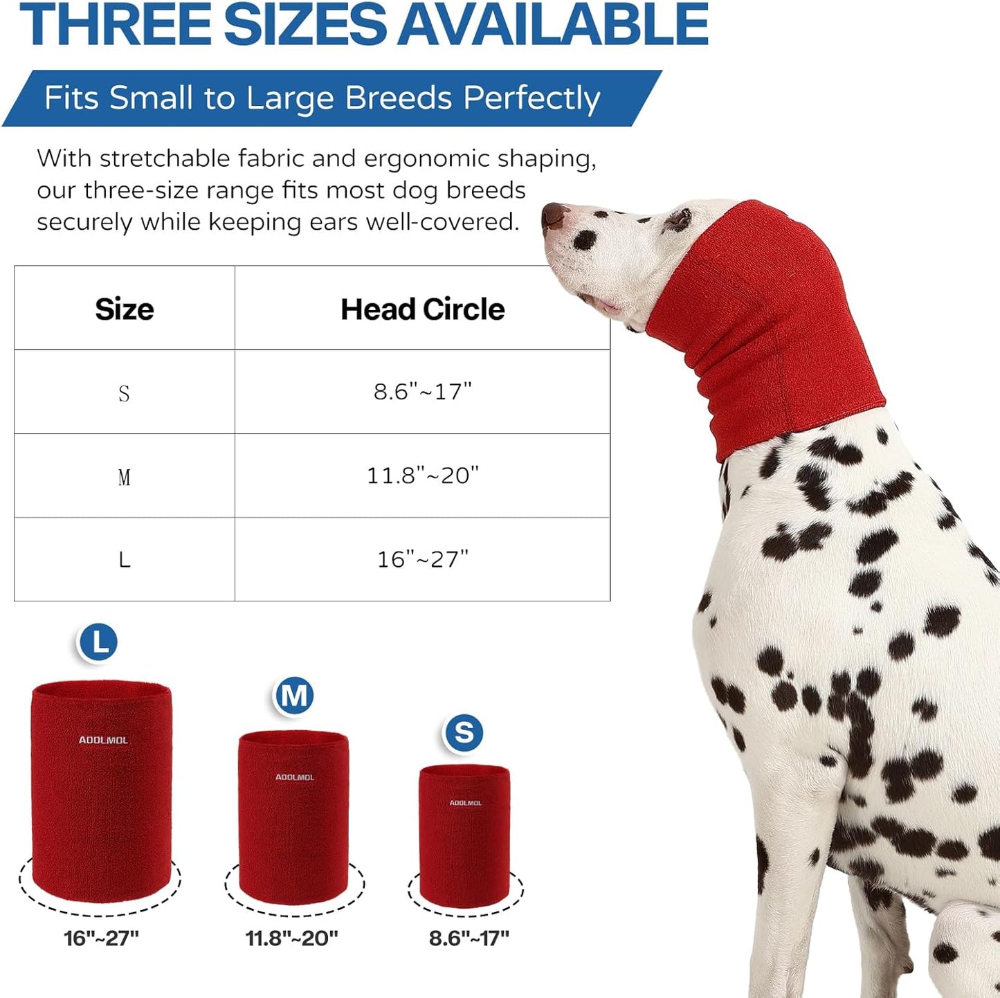Noise cancelling pet headband for dogs scared of fireworks and thunderstorms