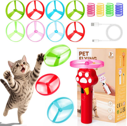 BABORUI Cat Toy Disc Launcher, Rechargeable Interactive Cat Fetch Toy Launcher with 8 Flying Discs, Flying Enrichment Toys for Indoor Bored Kittens & Adult Cats (Yellow) - Image 9