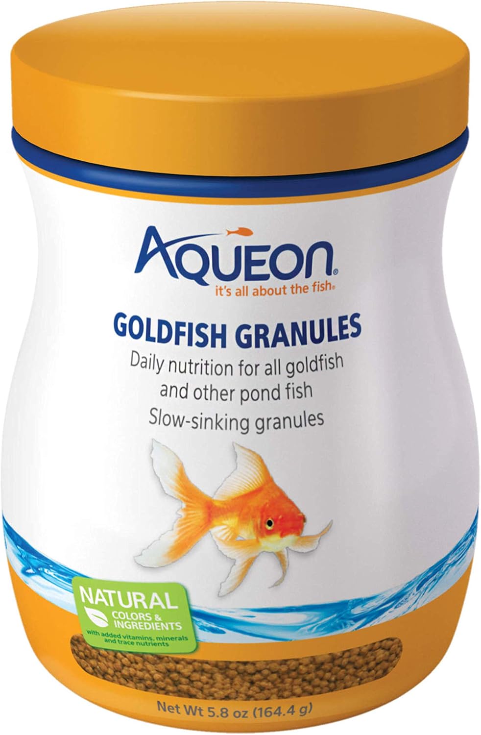 Aqueon Goldfish Fish Food Slow Sinking Granules 5.8 Ounce front view