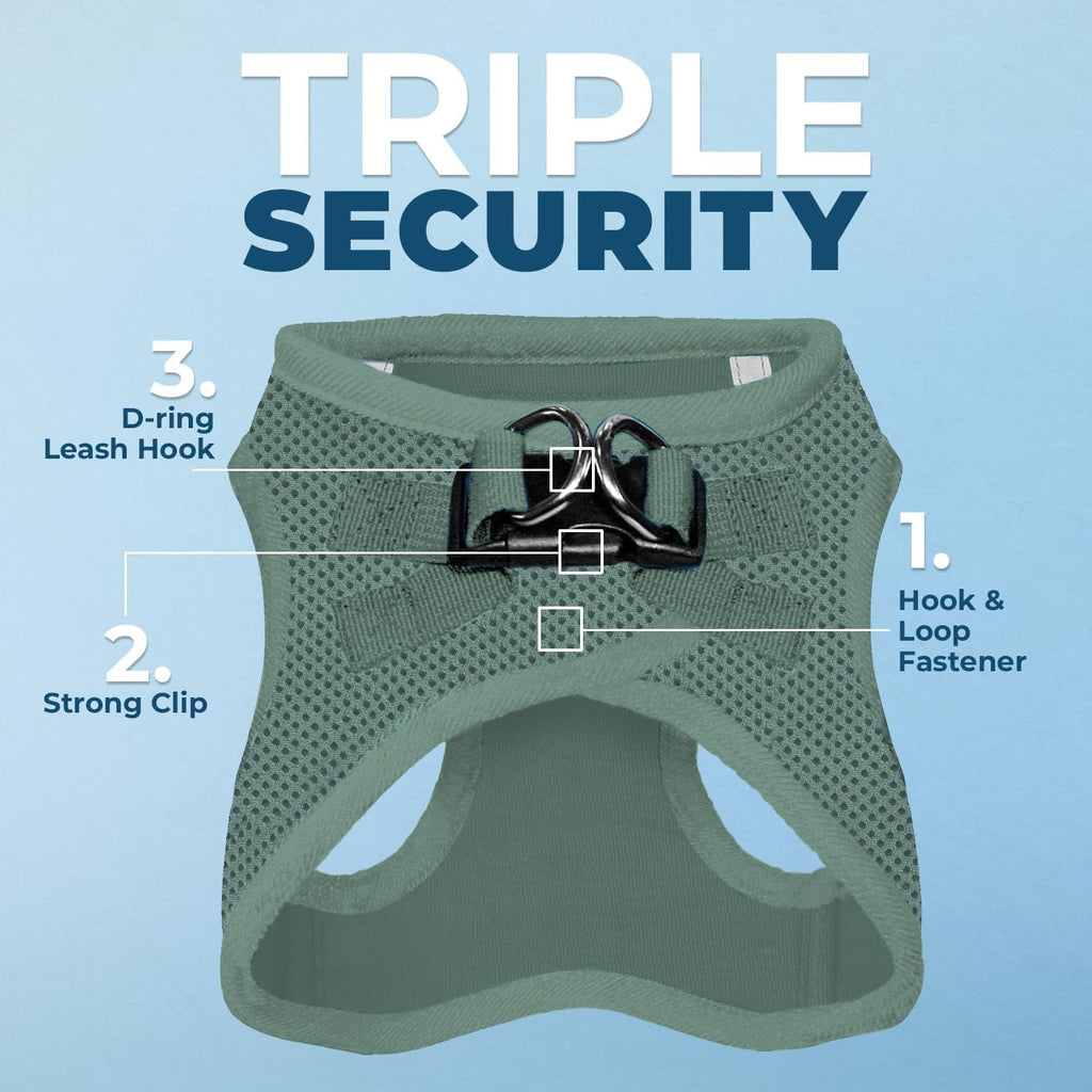 Best Pet Supplies lightweight breathable mesh pet harness back closure system
