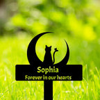 Custom Cat Name Memorial Grave Stake Marker, Personalized Floral Cat Memorial Grave Marker, Customized Flowers Butterfly Cat Memorial Stake Outdoor Metal Grave Plaque Cat Memorial Statue - Image 13