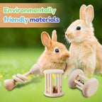 Untreated natural wood guinea pig dental health toys highlighting chew resistant design