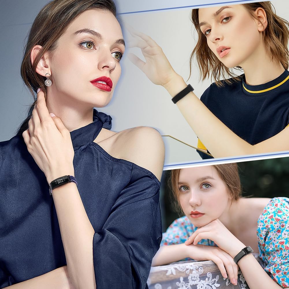 WNIPH multi pack replacement fitness bands demonstrating flexibility and lightweight structure.