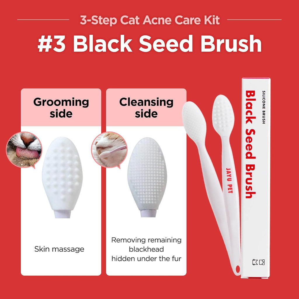 Vet approved non toxic cat sebum clearing cleanser kit elements laid out.