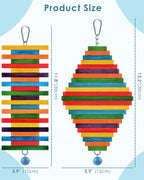 Bissap parrot chewing toys hanging display showing metal chains