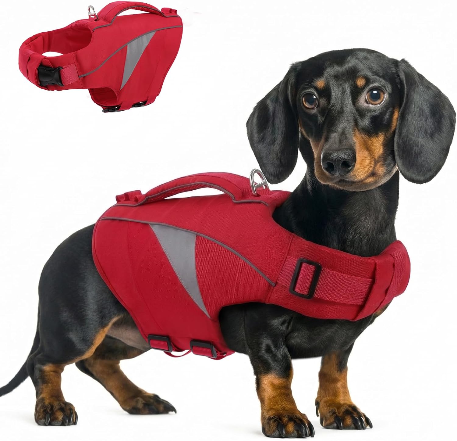 Queenmore Dog Life Jacket, Dogs Life Vest for Swimming, Dog lifejacket for Medium Dogs, Floating Doggy Jackets for Boating Kayaking, Adjustable Preserver with High Buoyancy and Rescue Handle(Pink,M) - Image 12