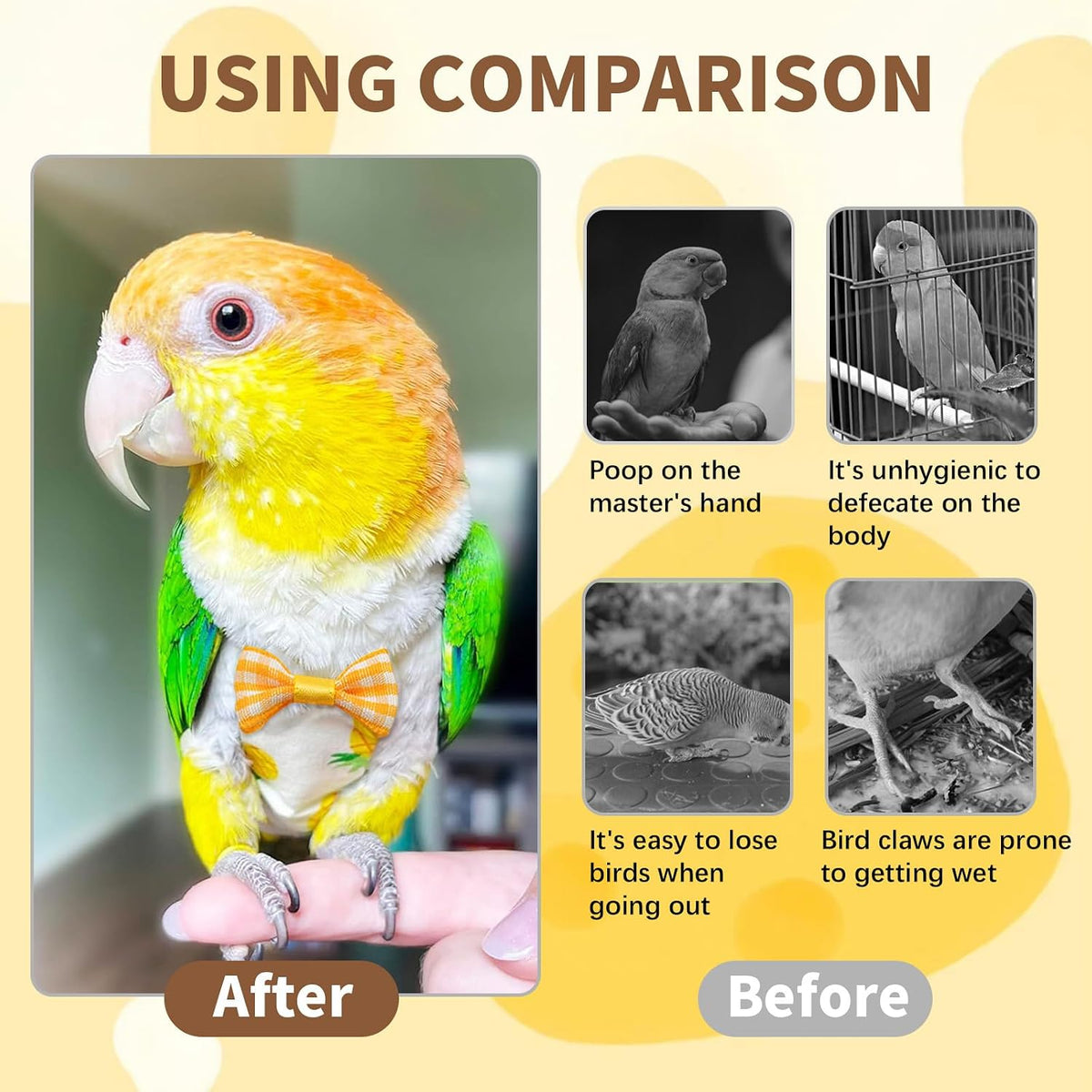 KURTOPLLY 5 piece bird diaper set layout