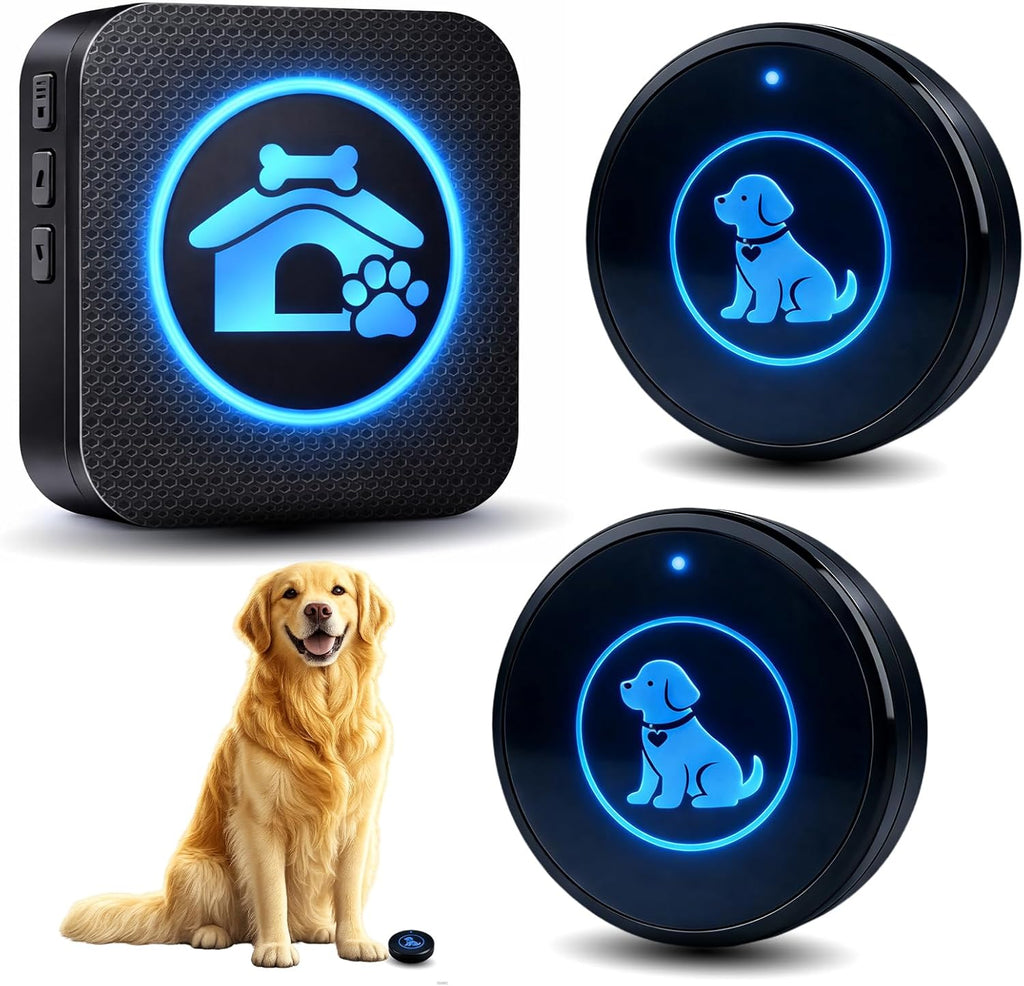 Yoiilifee wireless dog doorbell with glowing touch button front view