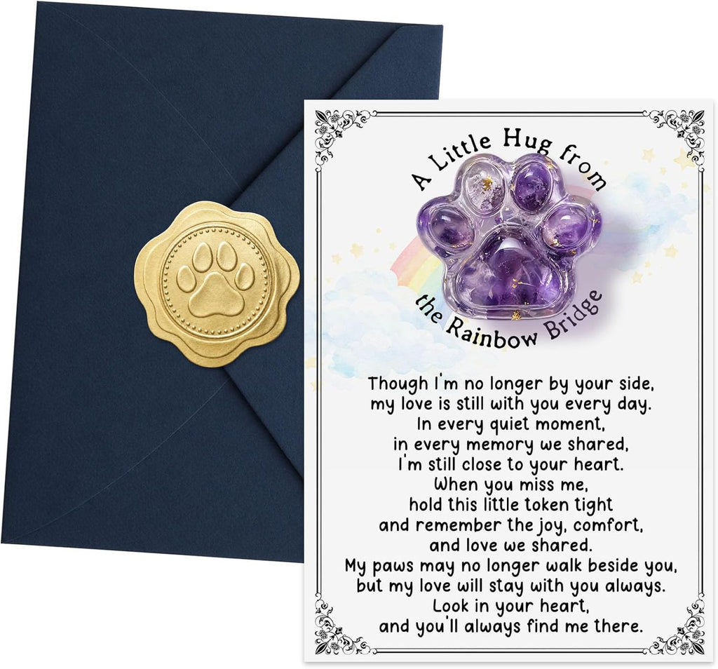 Rainbow Bridge Pocket Hug Paw Print Token for Pet Loss Sympathy Gift, Resin Paw Keepsake for Dog Cat Memorial, Bereavement Comfort Remembrance Gift for Friend Family Pet Parent After Loss (Rainbow) - Image 11