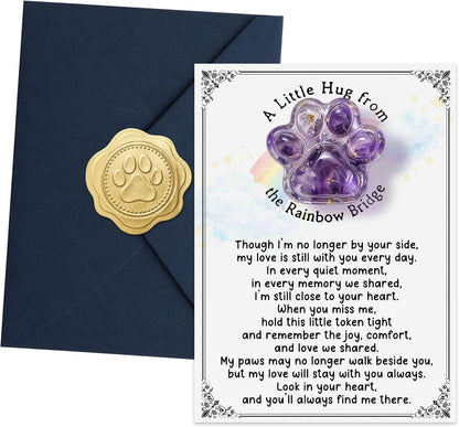 Rainbow Bridge Pocket Hug Paw Print Token for Pet Loss Sympathy Gift, Resin Paw Keepsake for Dog Cat Memorial, Bereavement Comfort Remembrance Gift for Friend Family Pet Parent After Loss (Rainbow) - Image 11