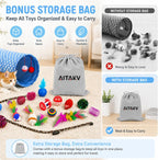 AILUKI 35PCS Cat Toys Variety Pack for Indoor Cats, Kitten Toys Cat Tunnel - Image 3