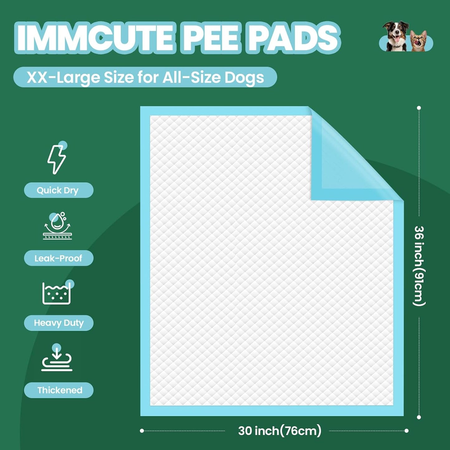 Value pack of fifty count extra large pet potty pads for floor protection.