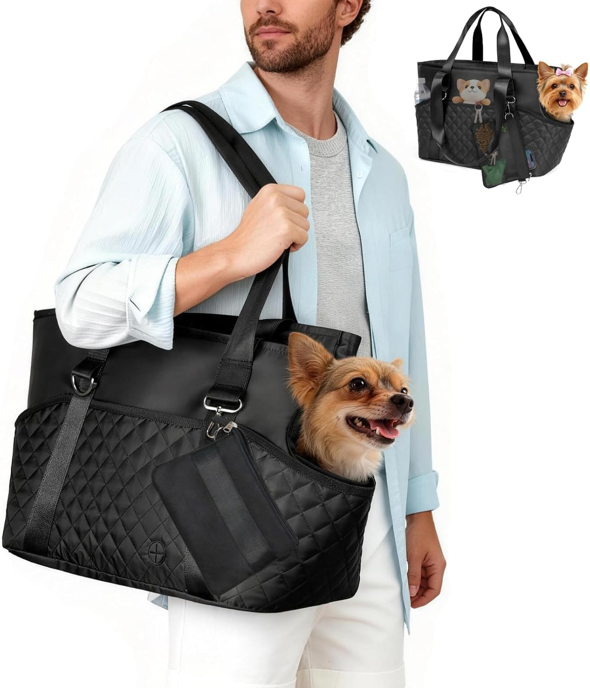 Yudodo dog purse carrier interior with removable insert