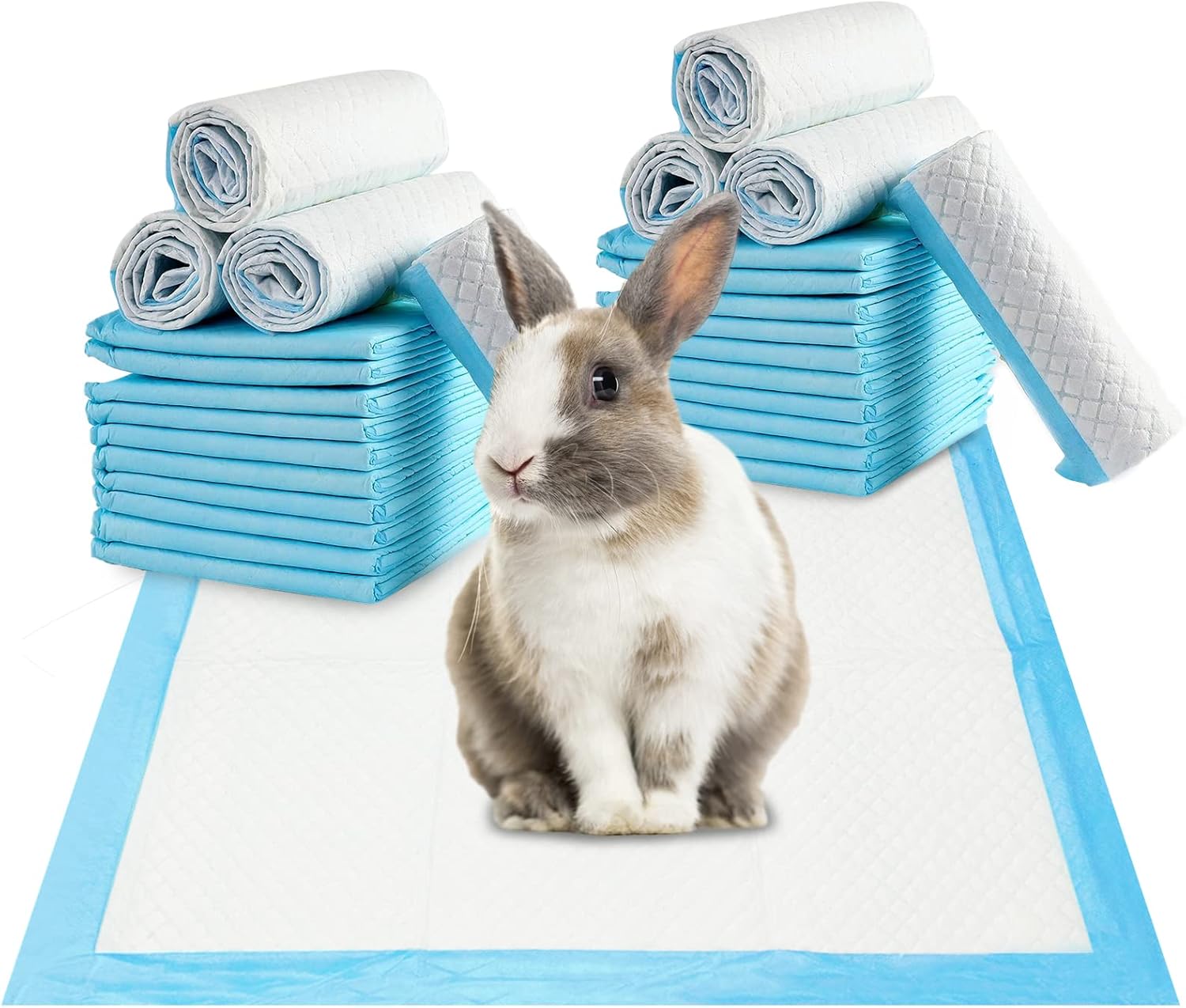 Fhiny Rabbit Pee Pads, 13" x 18" 100 PCS Disposable Bunny Pads Charcoal Leak-Proof Super Absorbent Potty Training Pad with Quick-Dry Surface for Dogs Puppies Cats Kittens or Small Pets - Image 11