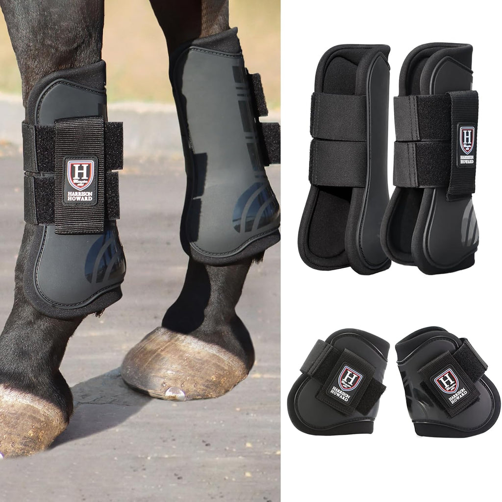 Harrison Howard Horse Tendon Boots Open Front/Fetlock Boot for Horse Protective Boots for Jumping, Trail Riding Set of 4 - Image 10