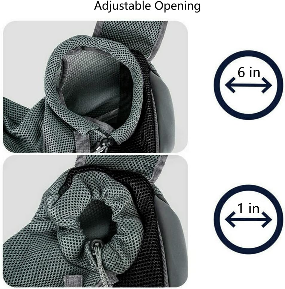 Front pocket storage feature on Kucehiup small dog sling bag