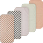 Hahafelt muslin waterproof changing pad liners front view with checkerboard pattern