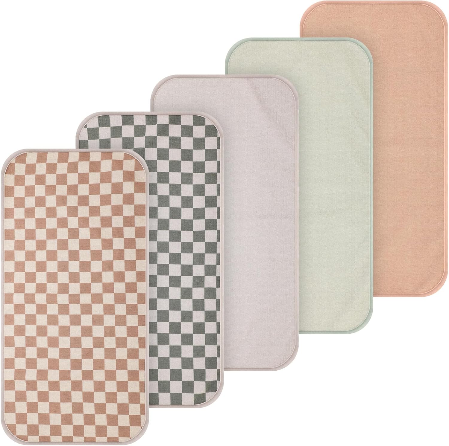 Hahafelt 5 piece muslin waterproof changing pad liners set