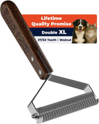 Extra Large 2-Sided Undercoat Rake for Dogs & Cats, Dog Brush for Shedding Remove Mats, Dematting Comb, Safe&Gentle Grooming Brush for German Shepherds Medium to Long-Haired Pets,Premium Wooden Handle - Image 12