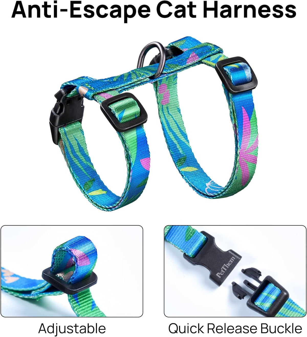 PetThem cat harness showing soft breathable mesh material interior
